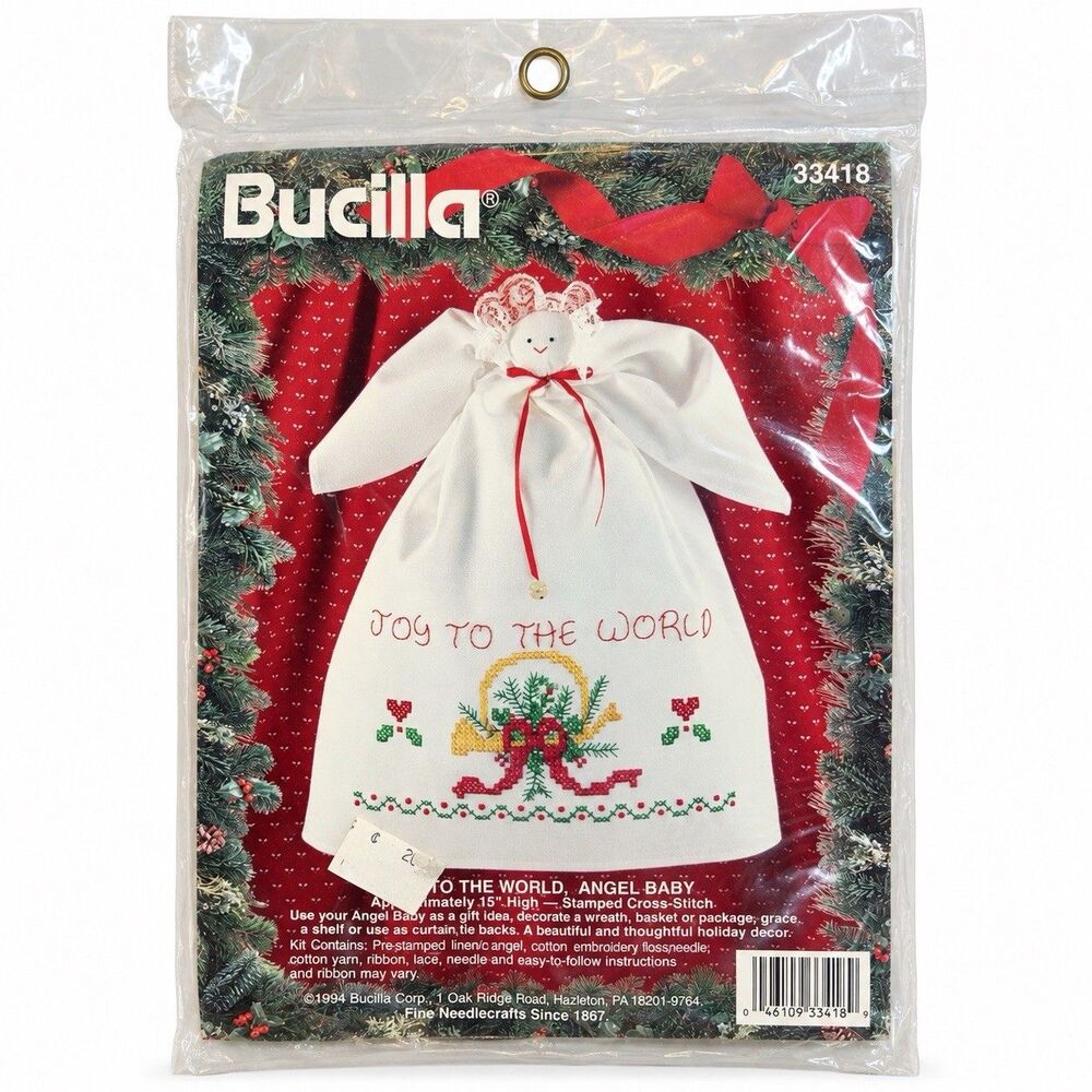 Bucilla Holiday/Christmas Angel Baby Stamped Cross-Stitch Kit Model 33418